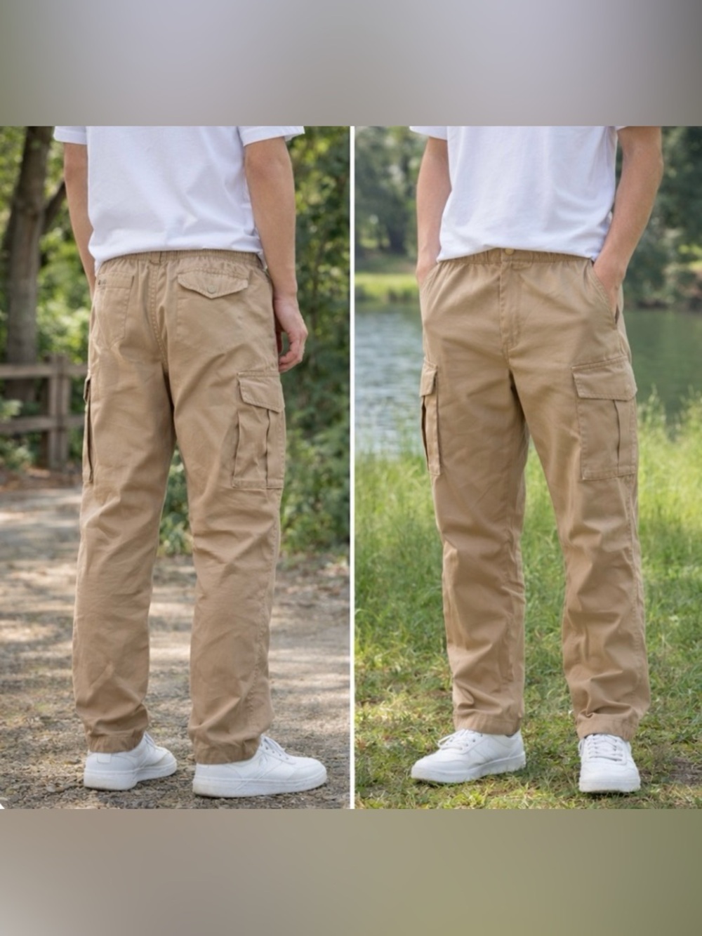 🆕 CSG Everett Cargo Pants NWT Men’s L, XL Khaki Utility Performance 30” Inseam